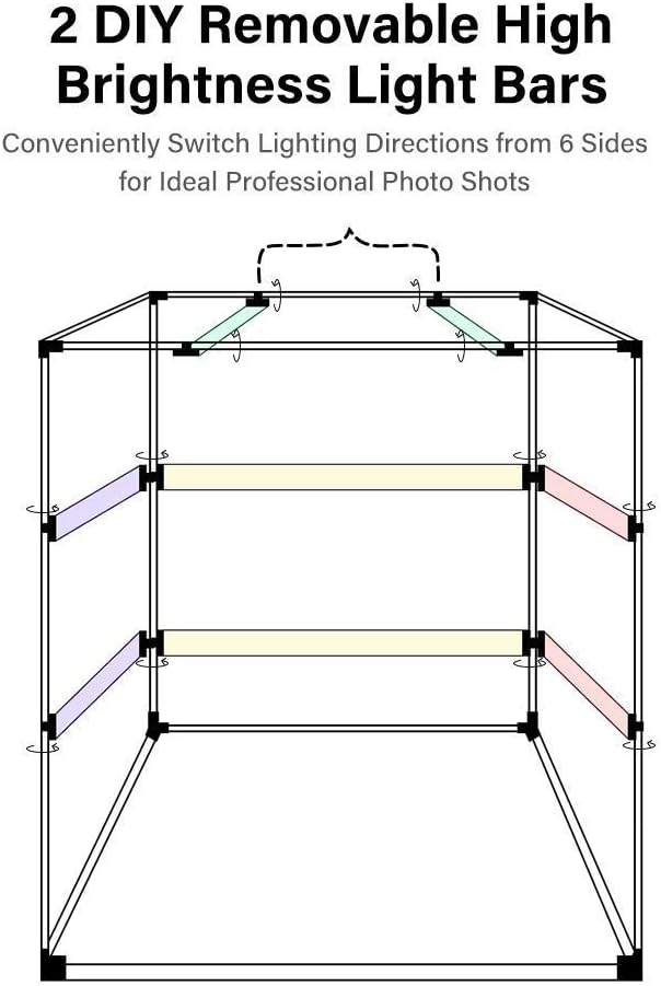 Portable Foldable 24 x 24 Inch Photo Studio Light Box Kit with LED Lights and 6 Color Backdrops F7043