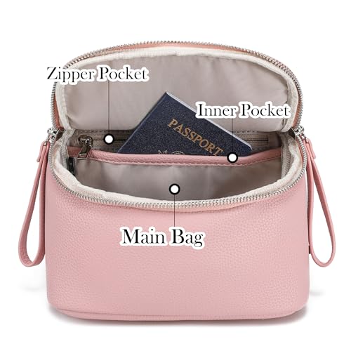 White Brown Vegan Leather Fanny Pack Crossbody Bag Y902