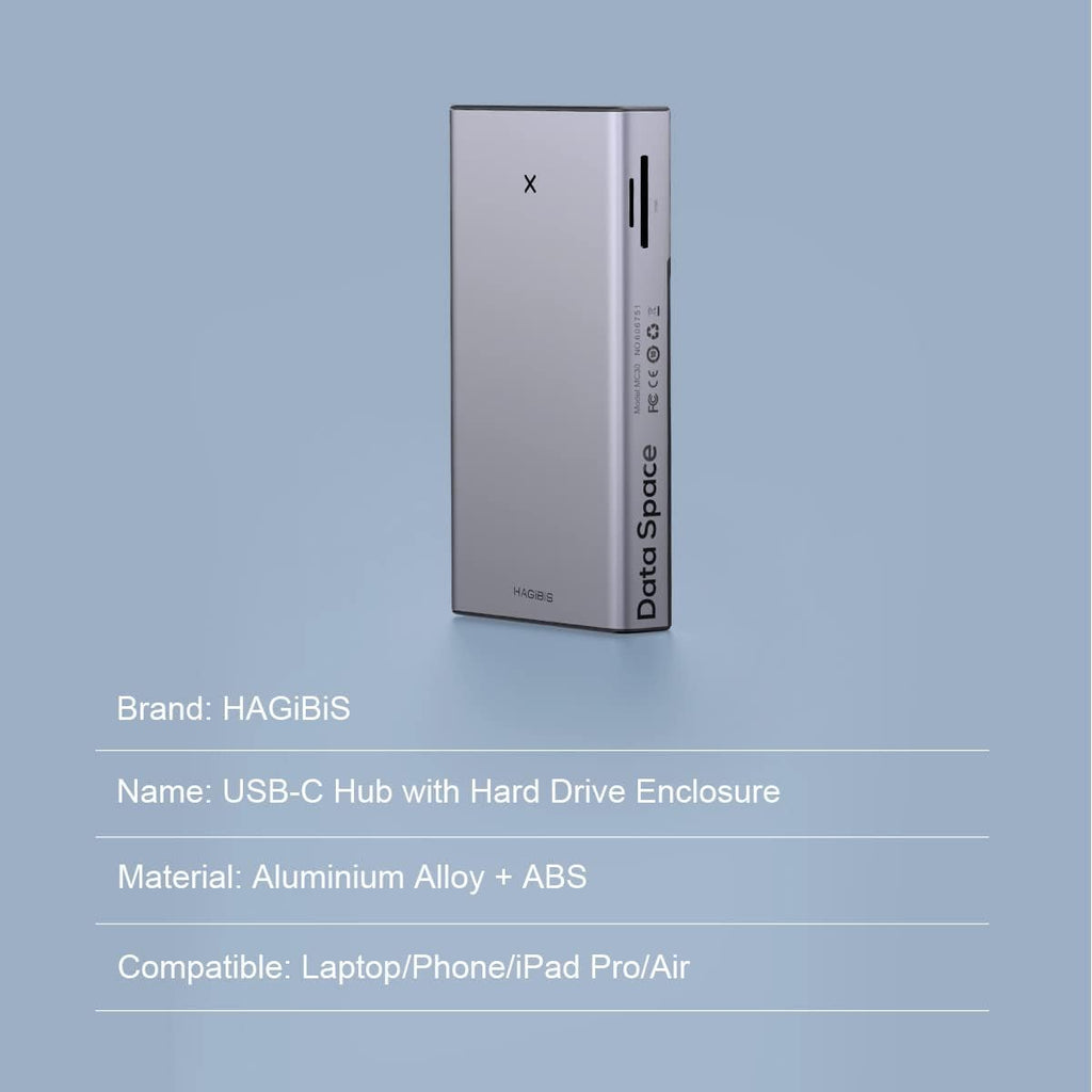 USB-C Hub with Hard Drive Enclosure, 2.5-inch SATA Docking Station A94020