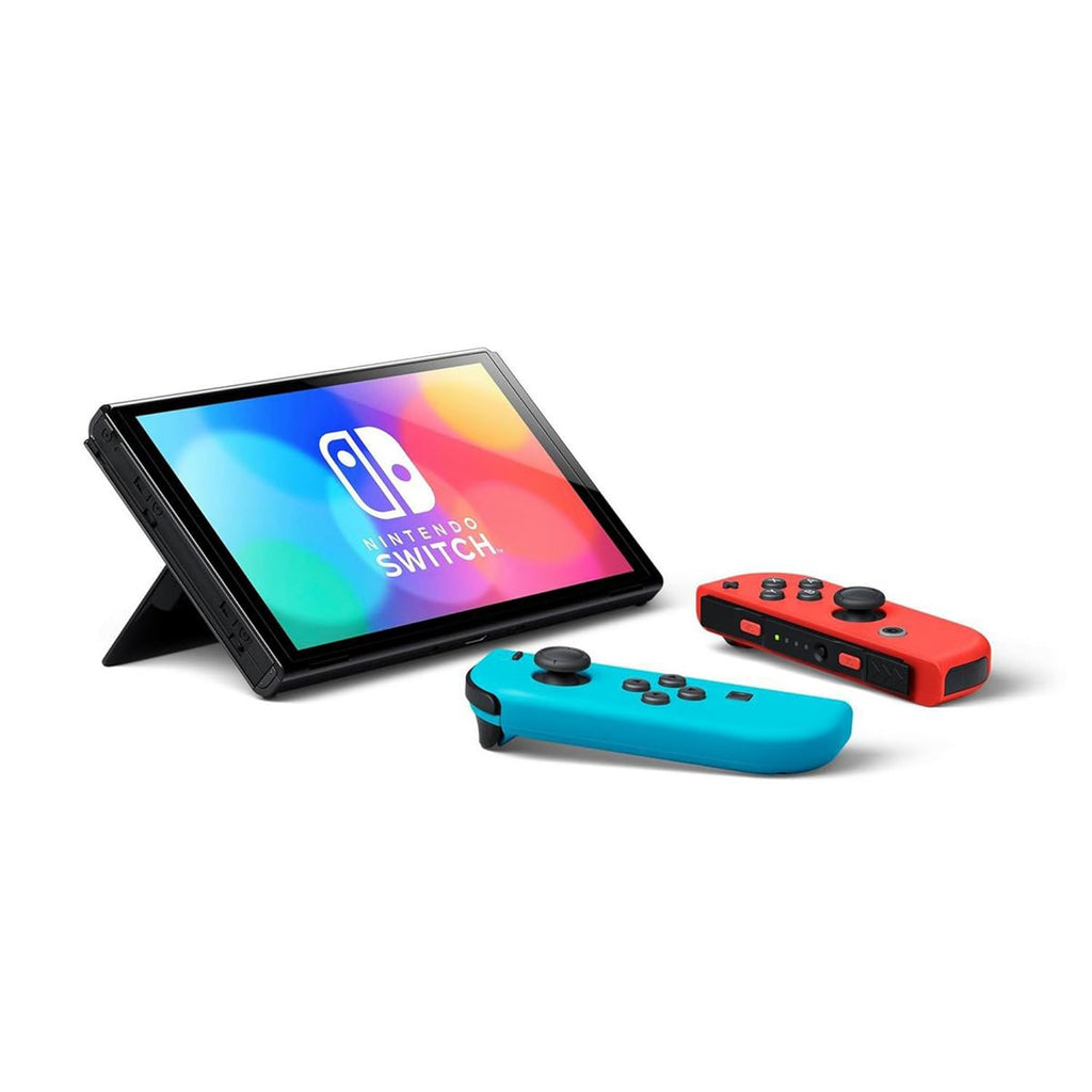 Nintendo Switch OLED Model (Neon Red/Blue) with Extra Joy-Con (Red/Blue), Dock, Joy-Con Grips and Straps, Portable Case and Earphones Z255515