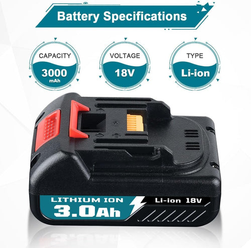2Pack 3.0Ah Lithium Ion Battery for 18V Power Tools Z408763