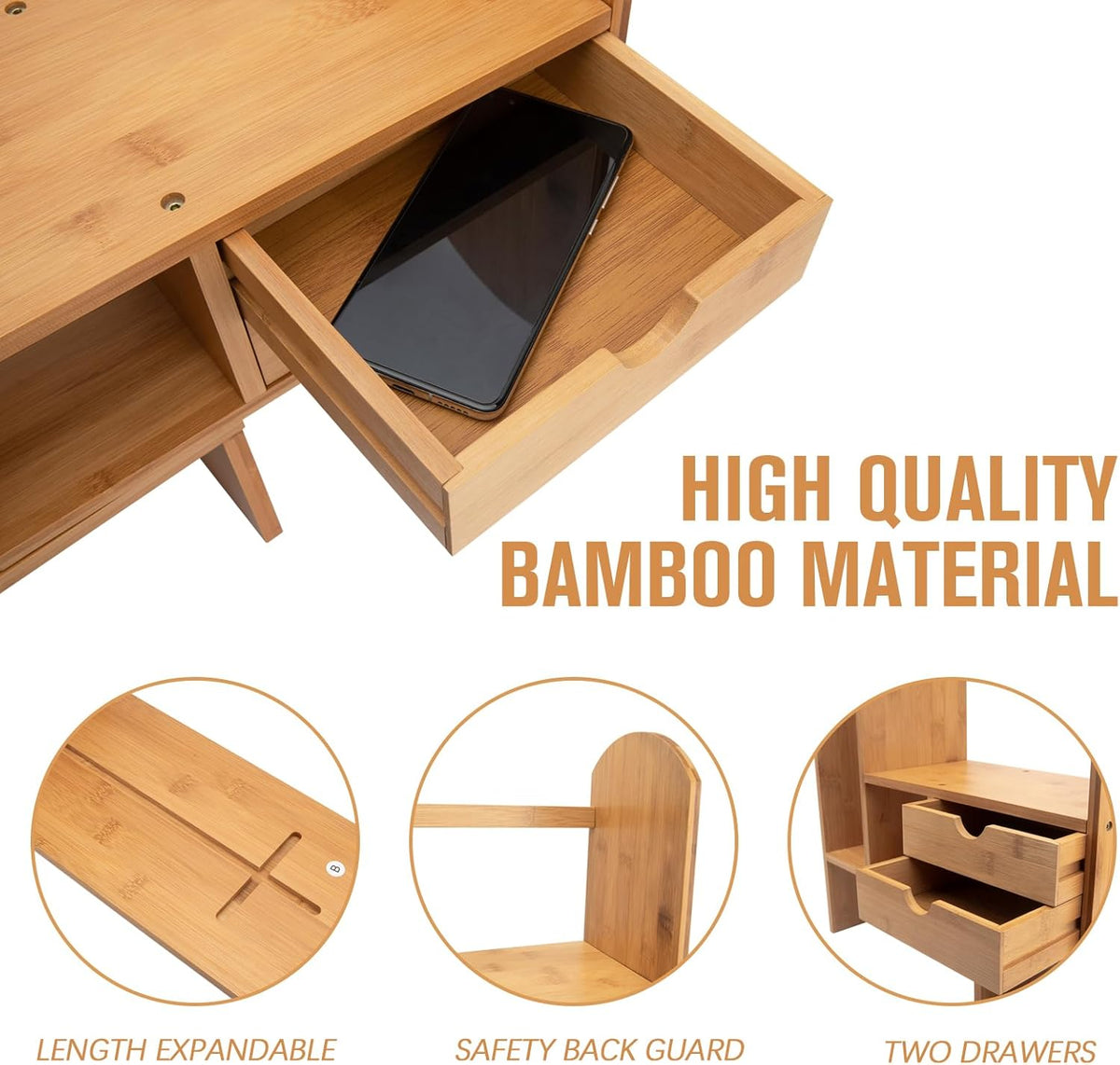Bamboo Desktop Bookshelf Organizer L6319