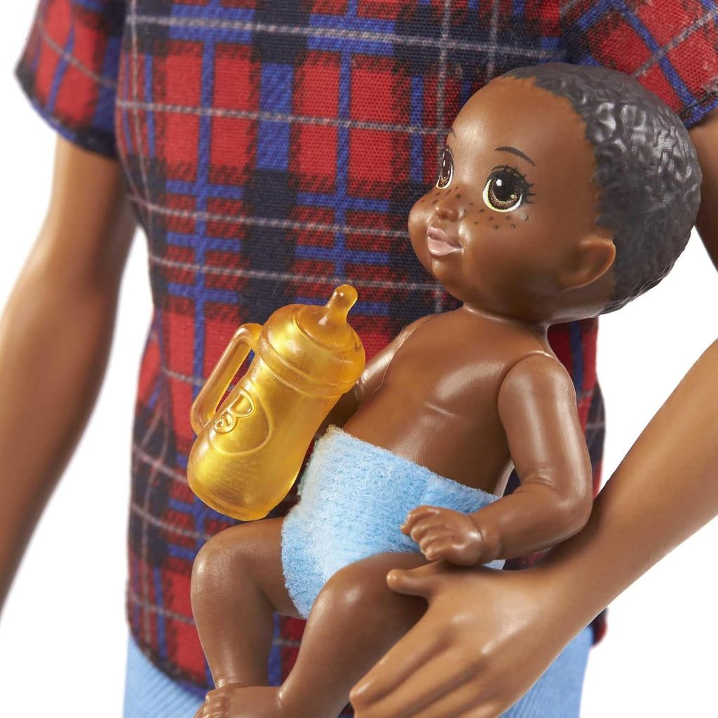 9-in Brunette Boy Doll, Baby Doll & 4 Storytelling Pieces Doll Set Y751