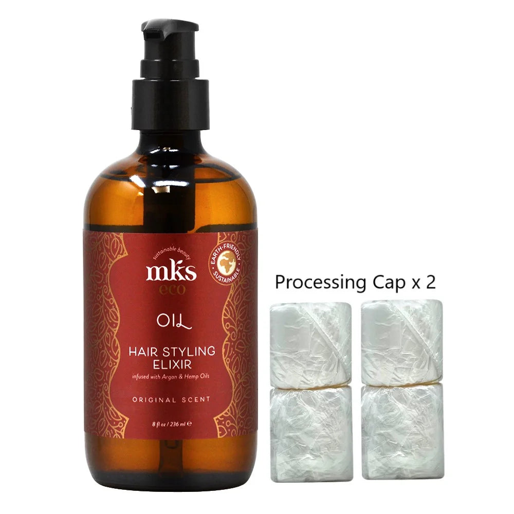 Original Oil Hair Styling Elixir 8oz with Processing Cap 2 Packs E27271