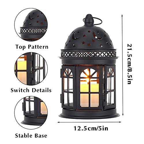 Set of 2 Black Metal Decorative Lanterns Z248479