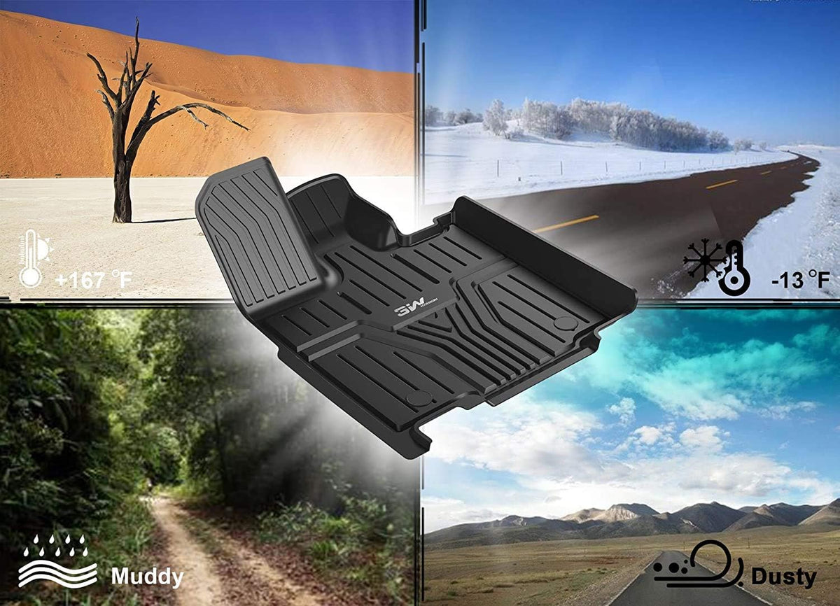 TPE All Weather Custom Fit Floor Liner for Ford Explorer 1st and 2nd Row Black B659