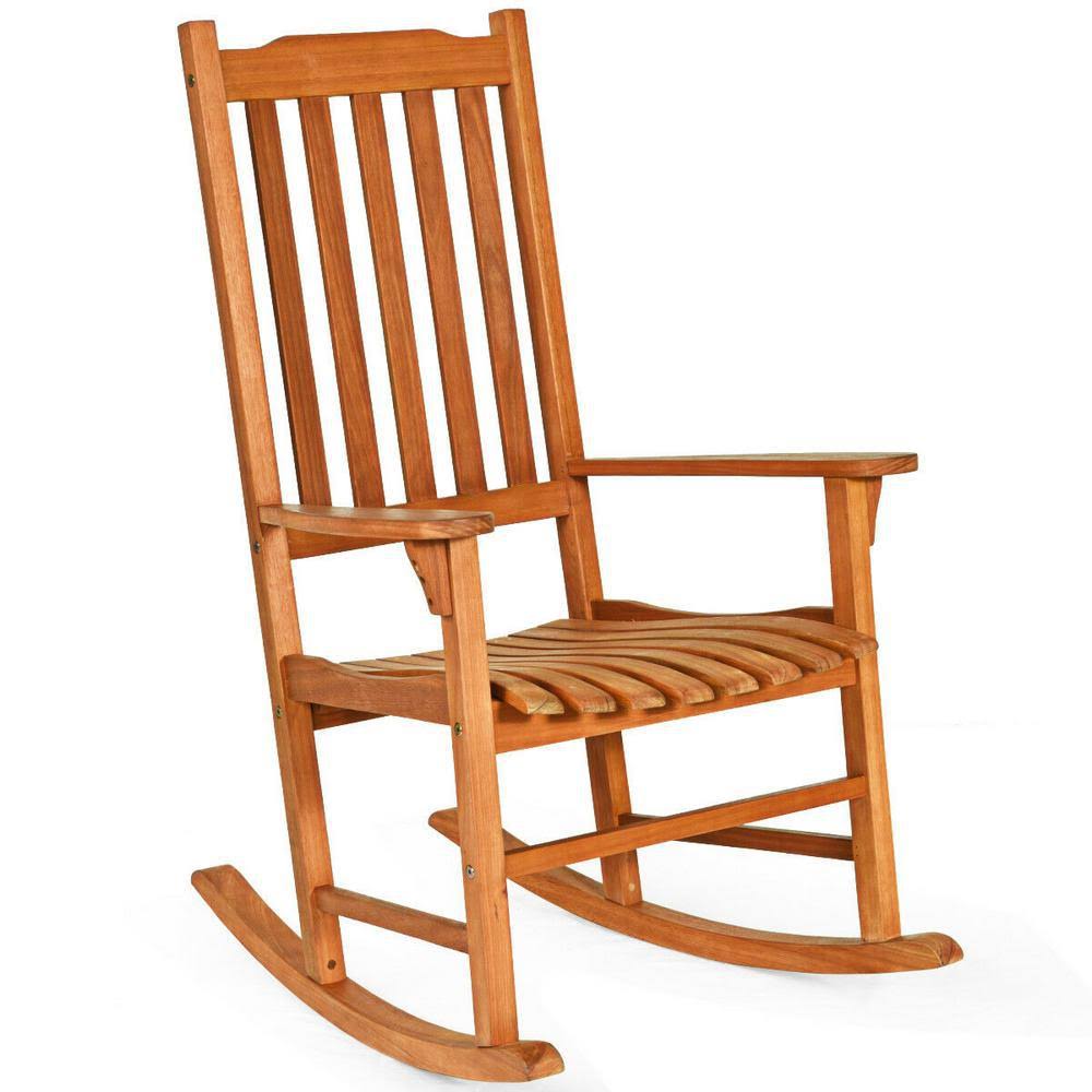 Natural Eucalyptus Wood Outdoor Rocking Chair C167153