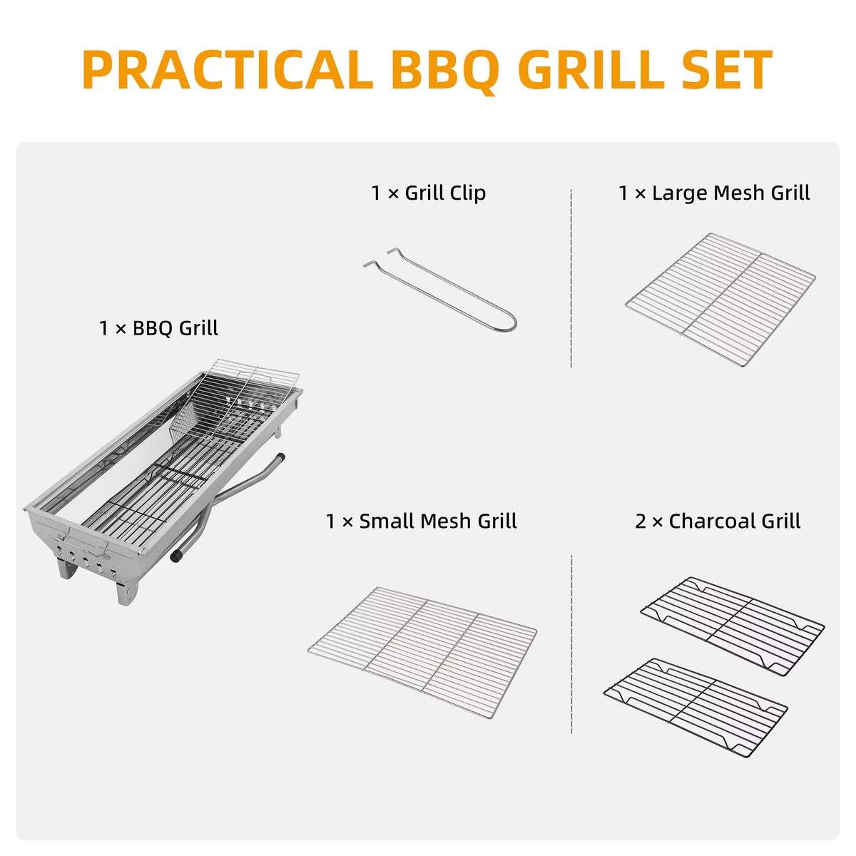 Stainless Steel Portable Charcoal Grill M7759