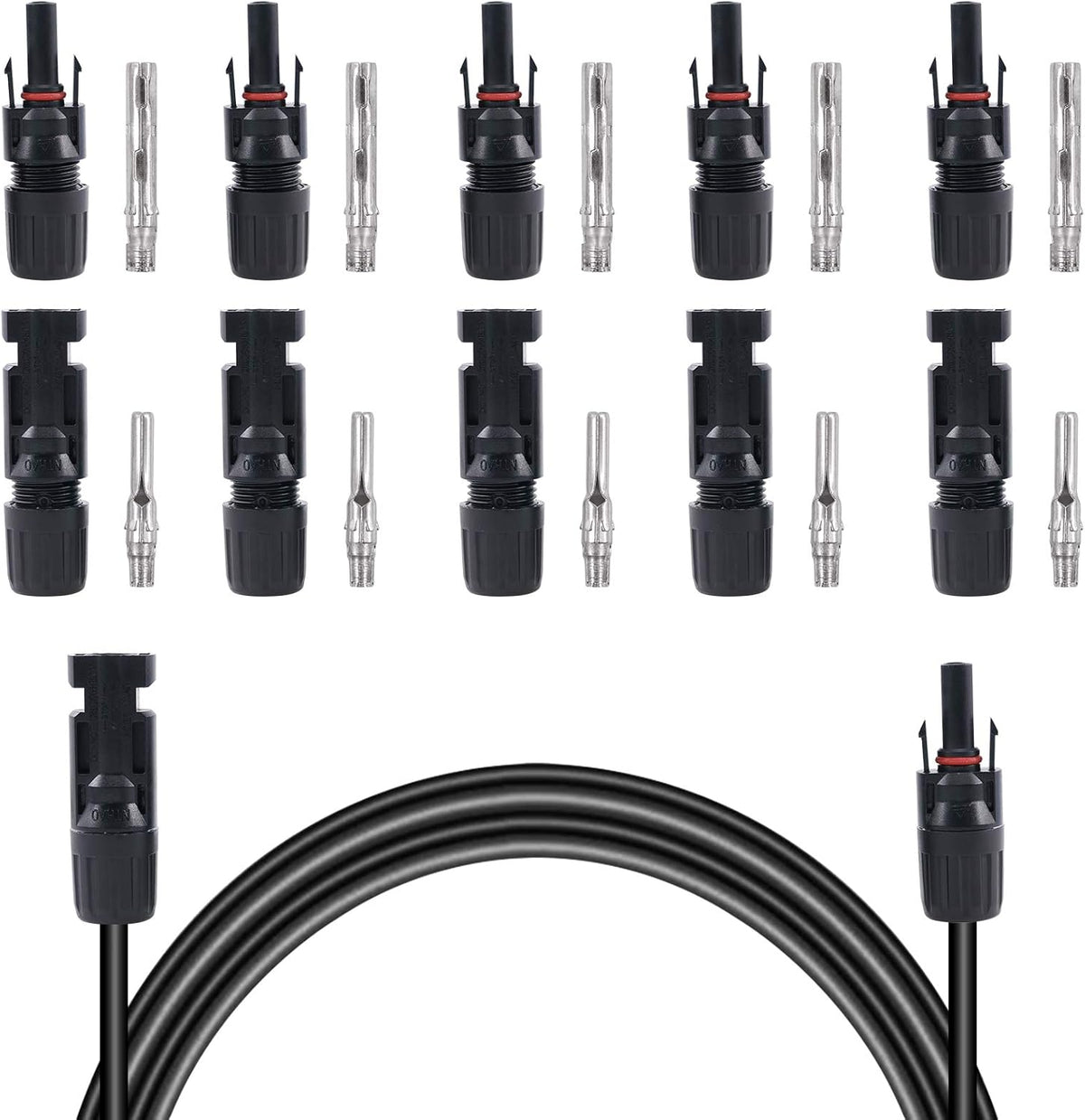 10AWG Solar Panel Extension Cable and Connectors Set E3641