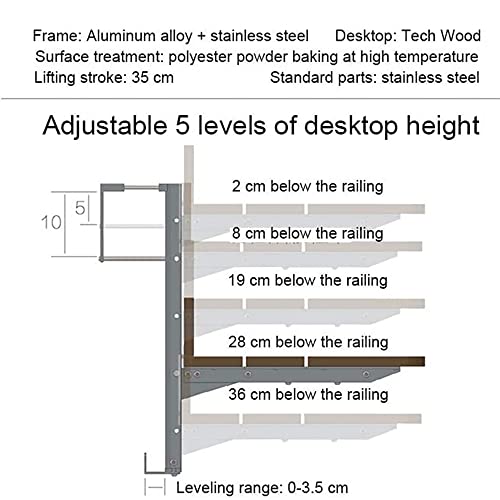Outdoor Hanging Rail Table with Adjustable Height A8632