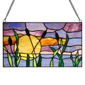 Multicolored Stained Glass Window Panel 14" x 0.25" x 8.25" X89829