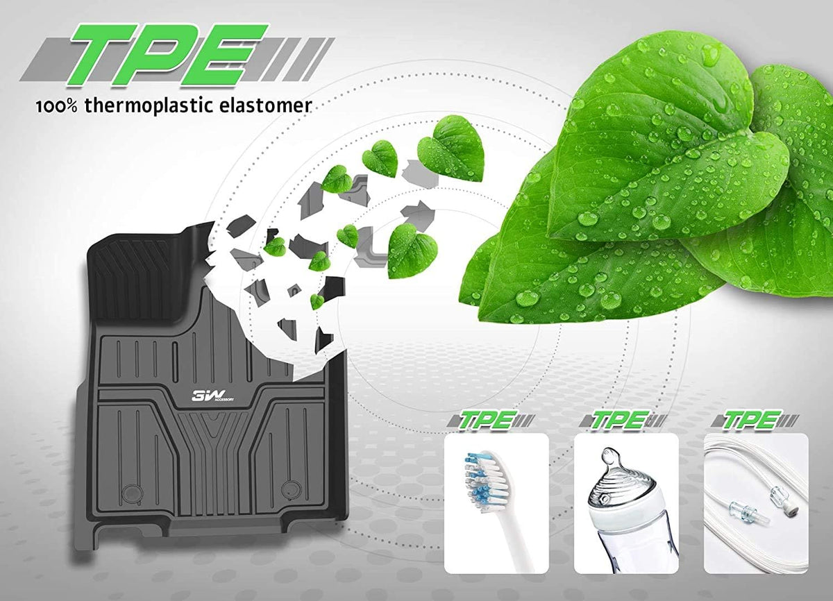 TPE All Weather Custom Fit Floor Liner for Ford Explorer 1st and 2nd Row Black B659