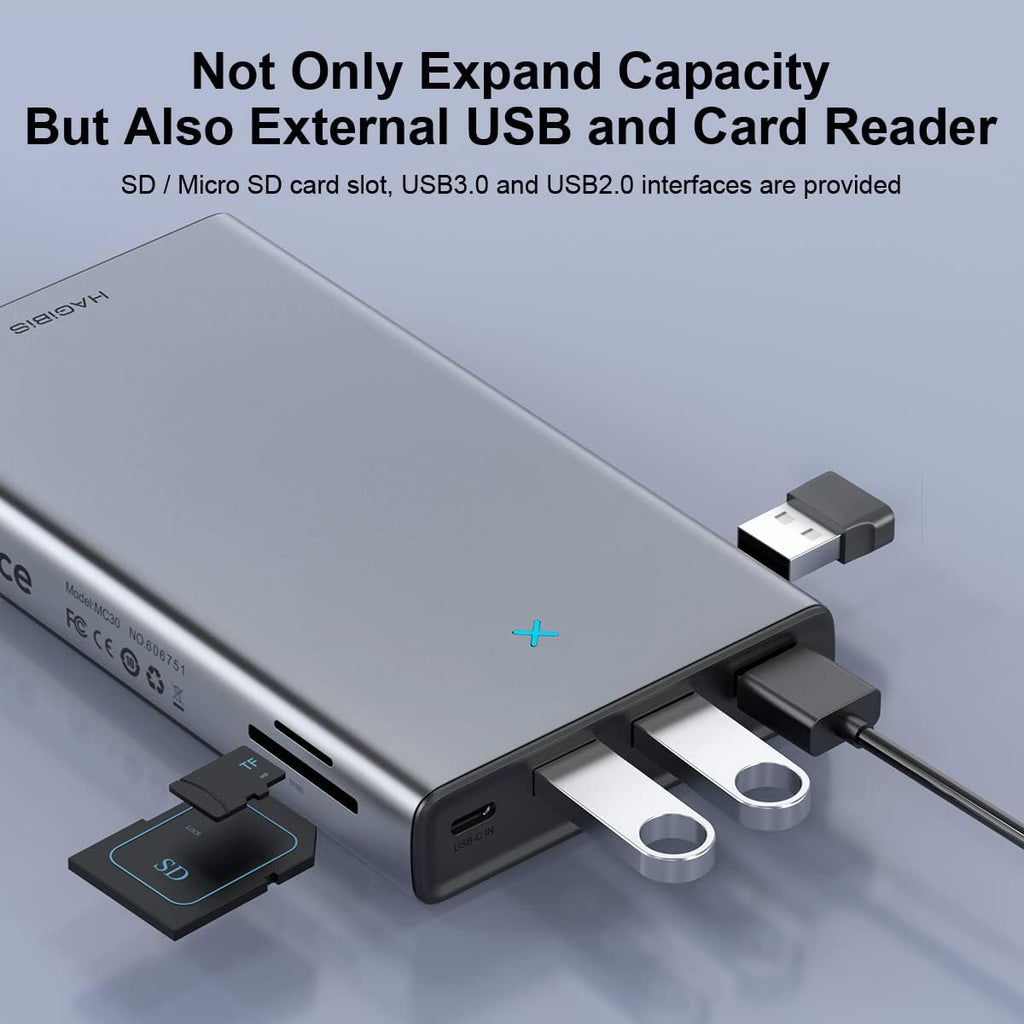 USB-C Hub with Hard Drive Enclosure, 2.5-inch SATA Docking Station A94020