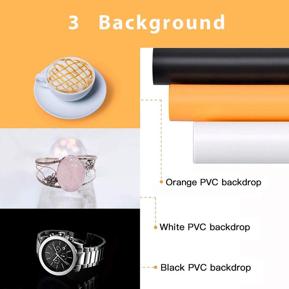 Portable Foldable 24 x 24 Inch Photo Studio Light Box Kit with LED Lights and 6 Color Backdrops F7043