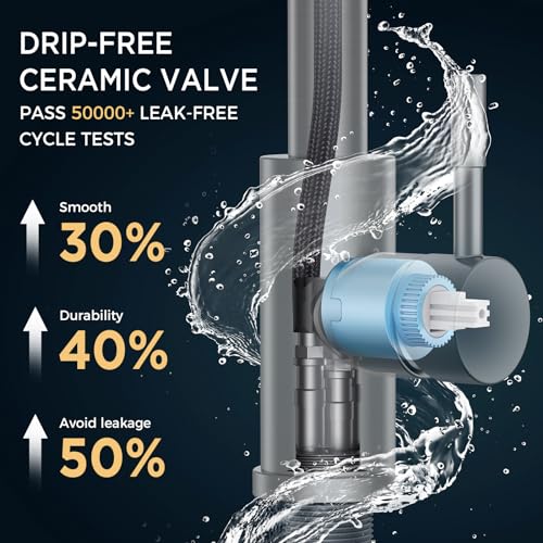 Black Kitchen Faucet with Pull Down Sprayer Stainless Steel High Arc Gooseneck M344
