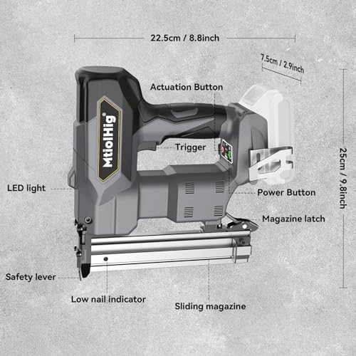 Cordless 18GA Brad Nailer, 18 Gauge Nail Gun, Brushless, 2 Mode, 5/8 to 1-1/4 Inch, Tool Only N48578