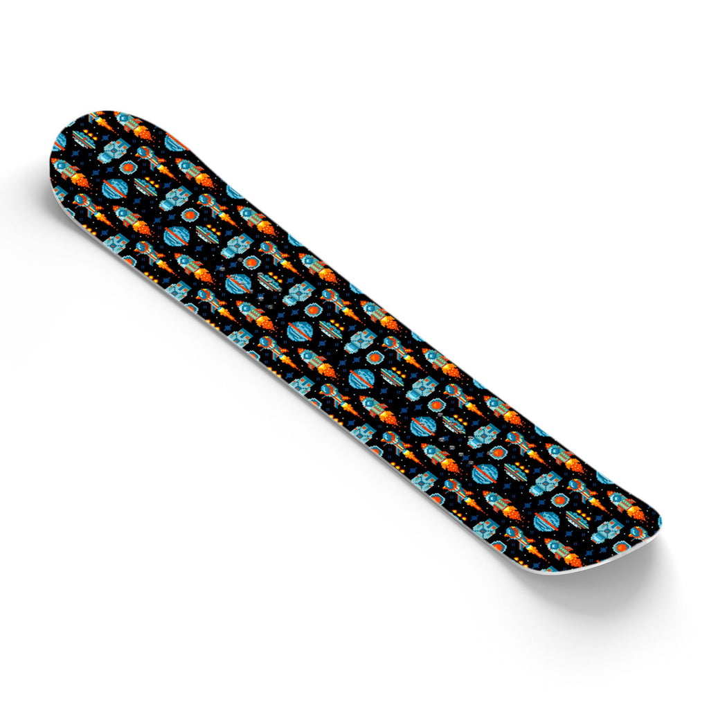 8 bit Galaxy Rocket Planet Snowboard Sticker Skin Cover G6575
