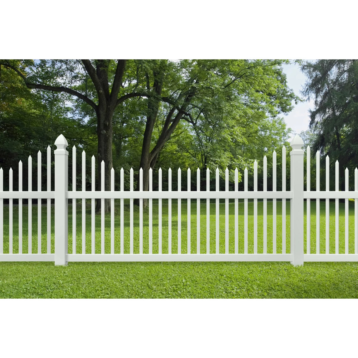 White Vinyl Picket Fence Panel Q393
