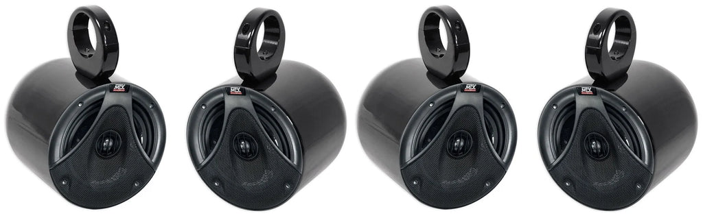 6.5" 150 Watt Black Marine Boat Wakeboard Tower Speakers D59158
