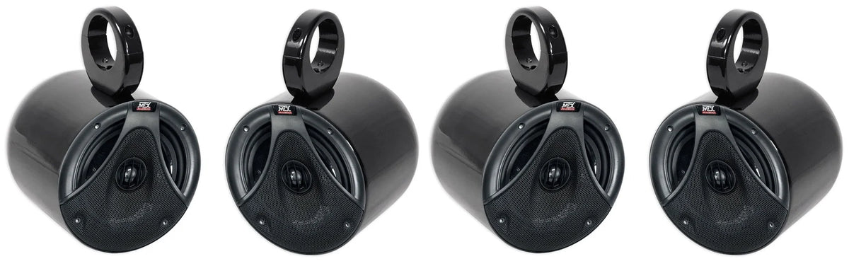 6.5" 150 Watt Black Marine Boat Wakeboard Tower Speakers D59158