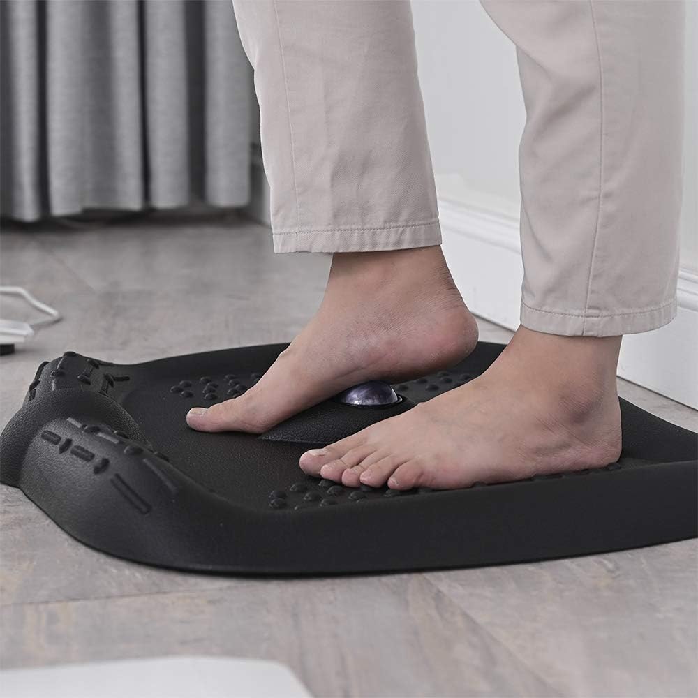 Anti Fatigue Standing Desk Mat Ergonomic Surface with Foot Massage Pad Pack of 2 A678