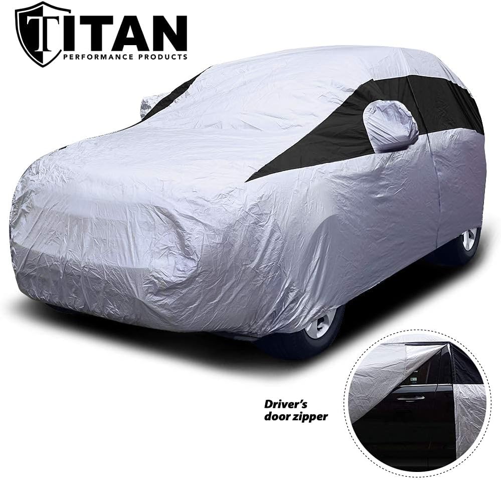 Lightweight Poly 210T Car Cover for Mid-Size SUV 188-206", Waterproof, UV Protection, Pack of 2 R3977