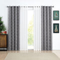 Grommet Blackout Curtain Silver Geometric Metallic, 52x63, Grey, 4 Panels H501