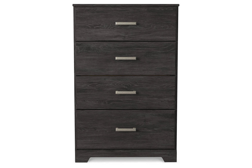 Black Four Drawer Engineered Wood Chest X243028