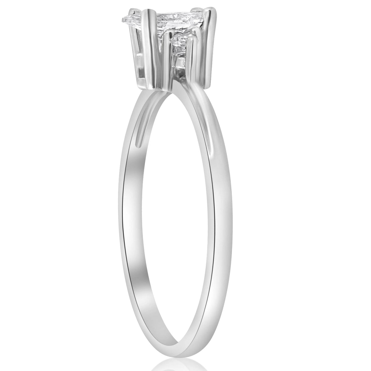 1/3 Marquise Diamond Engagement Ring 10k White Gold T803554