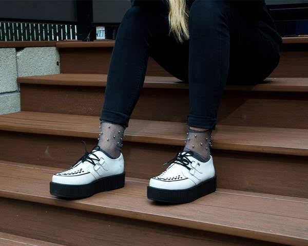 White Leather Creeper Shoes T68855