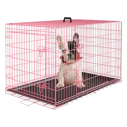 42 Inch Black Metal Dog Crate Kennel with Divider E42936