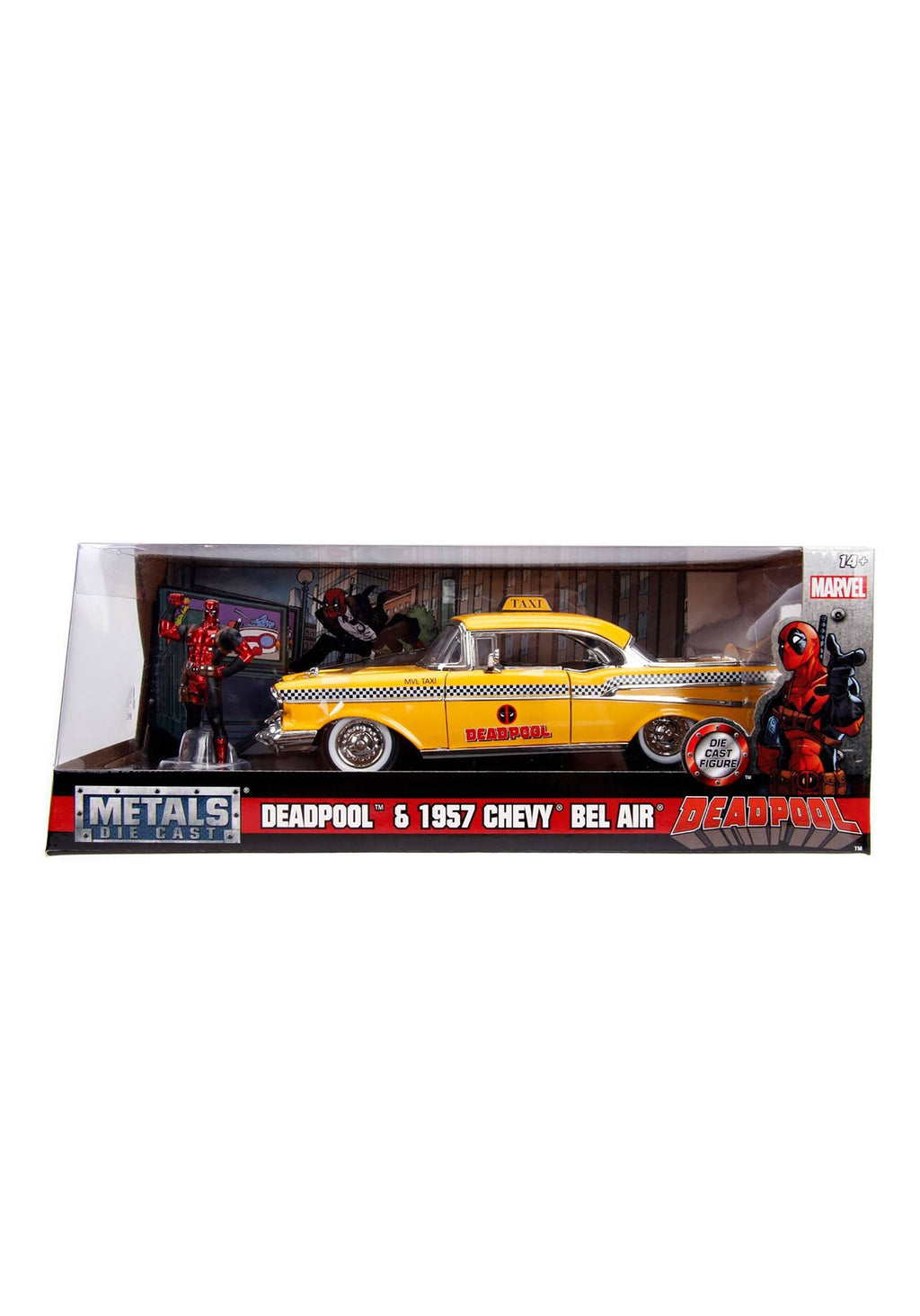 1957 Chevrolet Bel Air Taxi Yellow Diecast Figure N64068