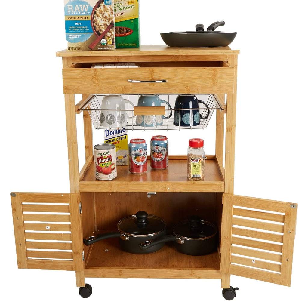 Bamboo Brown 3 Tier Kitchen Cart K465