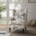 Green Wingback Accent Chair with Wood Legs T2180