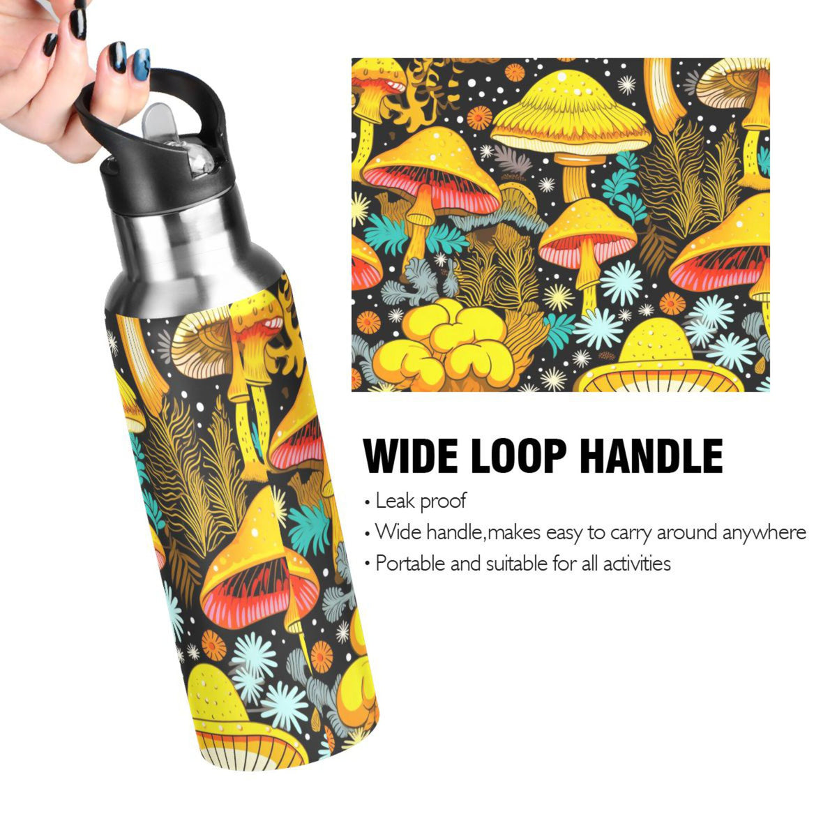 20 oz Insulated Stainless Steel Water Bottle with Straw Lid S2516