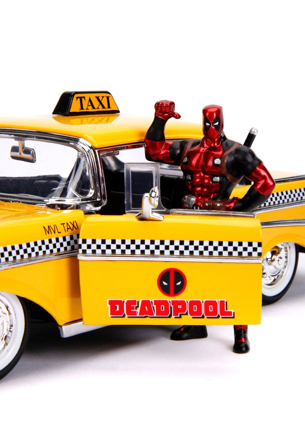 1957 Chevrolet Bel Air Taxi Yellow Diecast Figure N64068