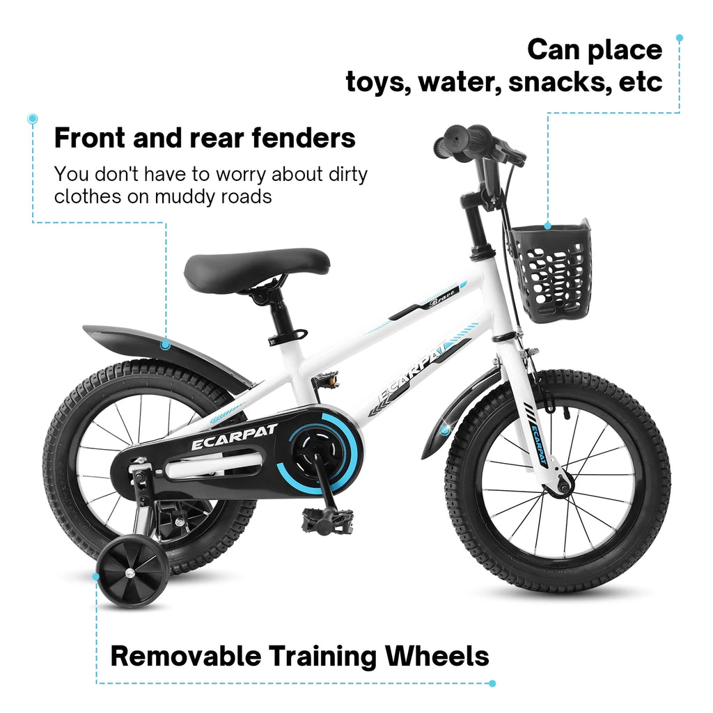 16 inch Kids Bike with Training Wheels, Basket and Fender V750