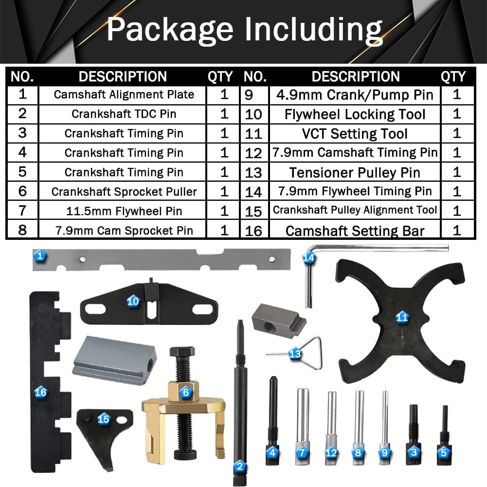 Engine Timing Tool Kit Camshaft Flywheel Locking Tool Set Pack of 2 E5526