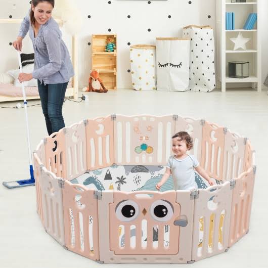 Pink Baby Activity Center Play Yard with Lock Door J714