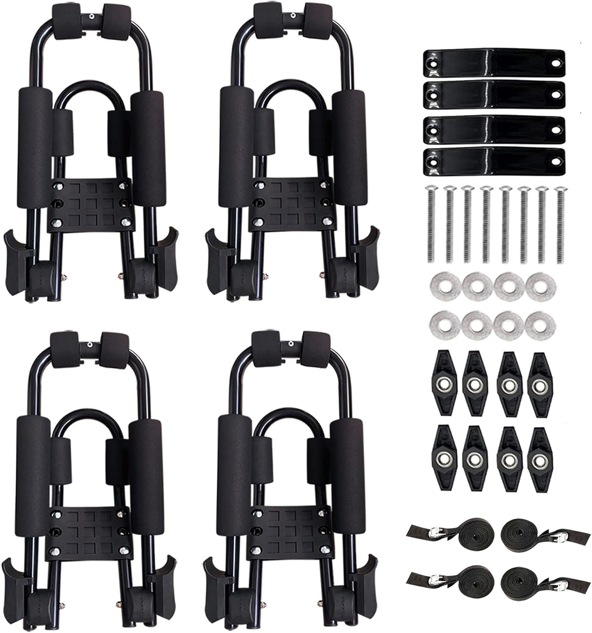 Kayak Roof Rack for 2 Kayaks, J-Style Universal Kayak Racks, Folding Kayak Carrier, 2 Pair F90867