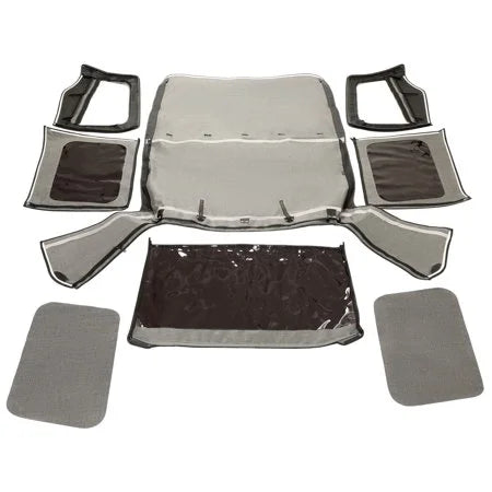 Convertible Soft Top Sailcloth for 1987-1995 Jeep Wrangler YJ Black 2 Door Q742025