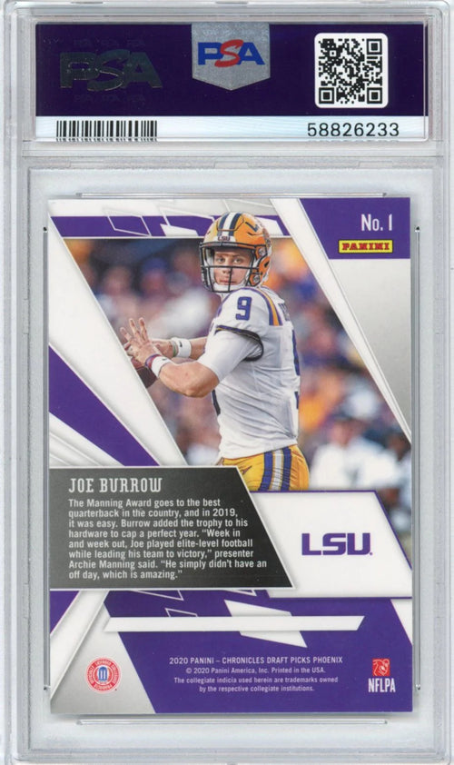 2020 Panini Chronicles Joe Burrow Phoenix Rookie RC Football Card PSA 9 Mint E7075