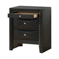 Black 3 Drawer Nightstand S651
