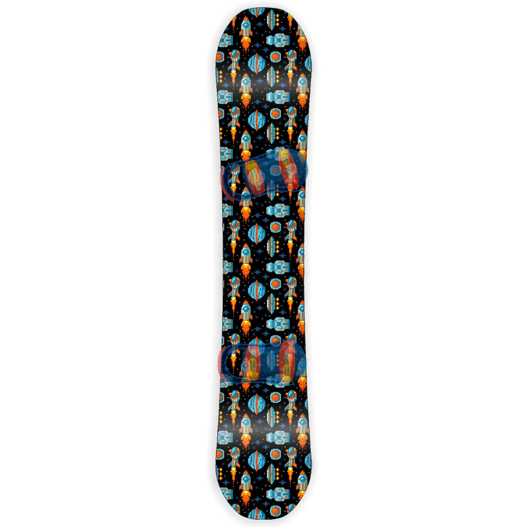 8 bit Galaxy Rocket Planet Snowboard Sticker Skin Cover G6575