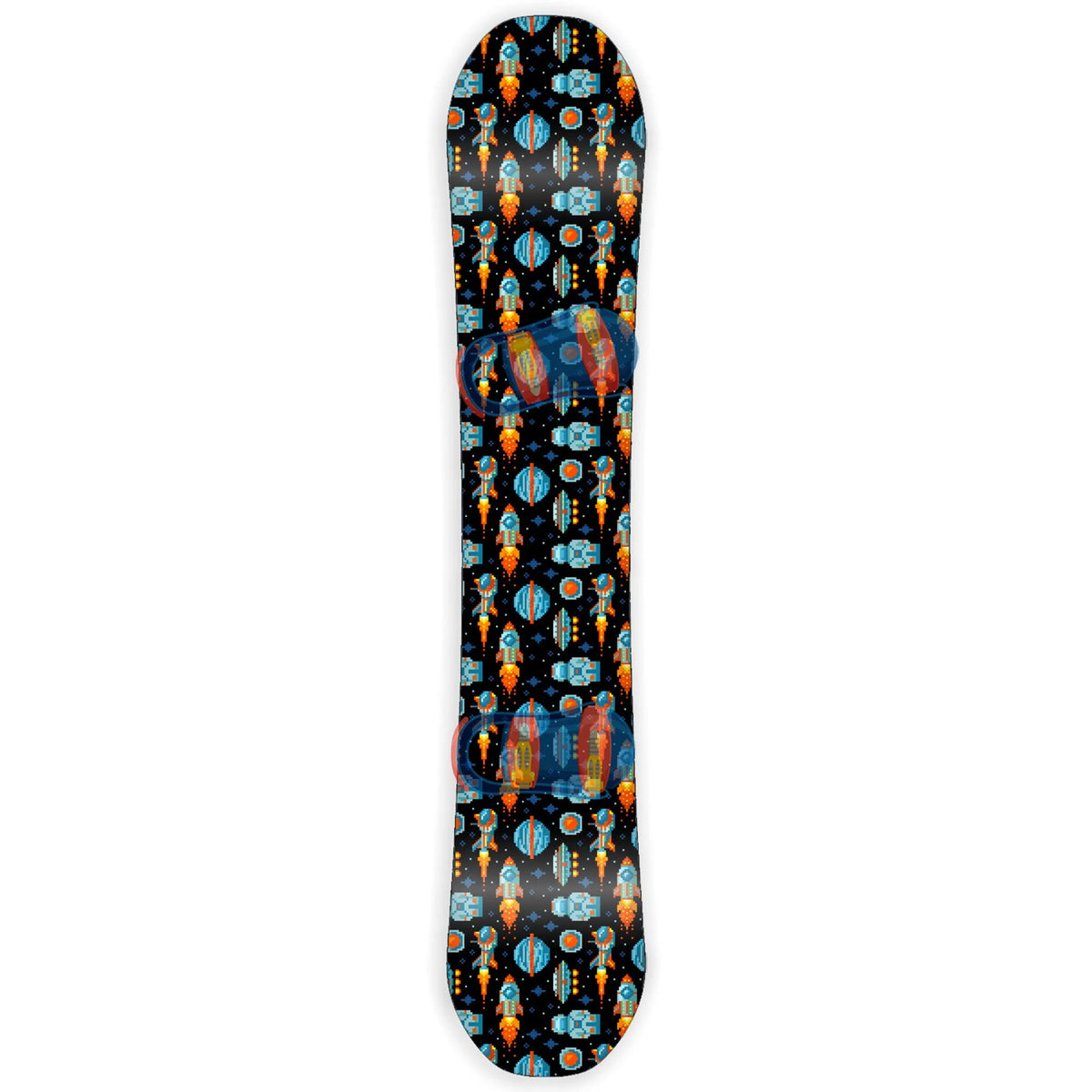8 bit Galaxy Rocket Planet Snowboard Sticker Skin Cover G6575