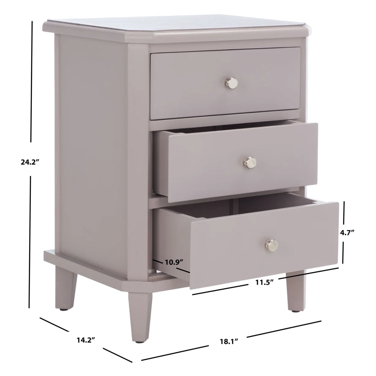 Grey End Table With Storage Drawers B336457