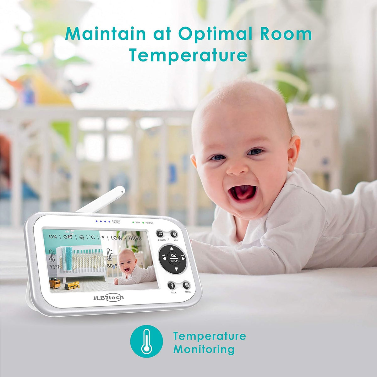 4.3 Split Screen Video Baby Monitor with 2 Cameras and Audio D2177