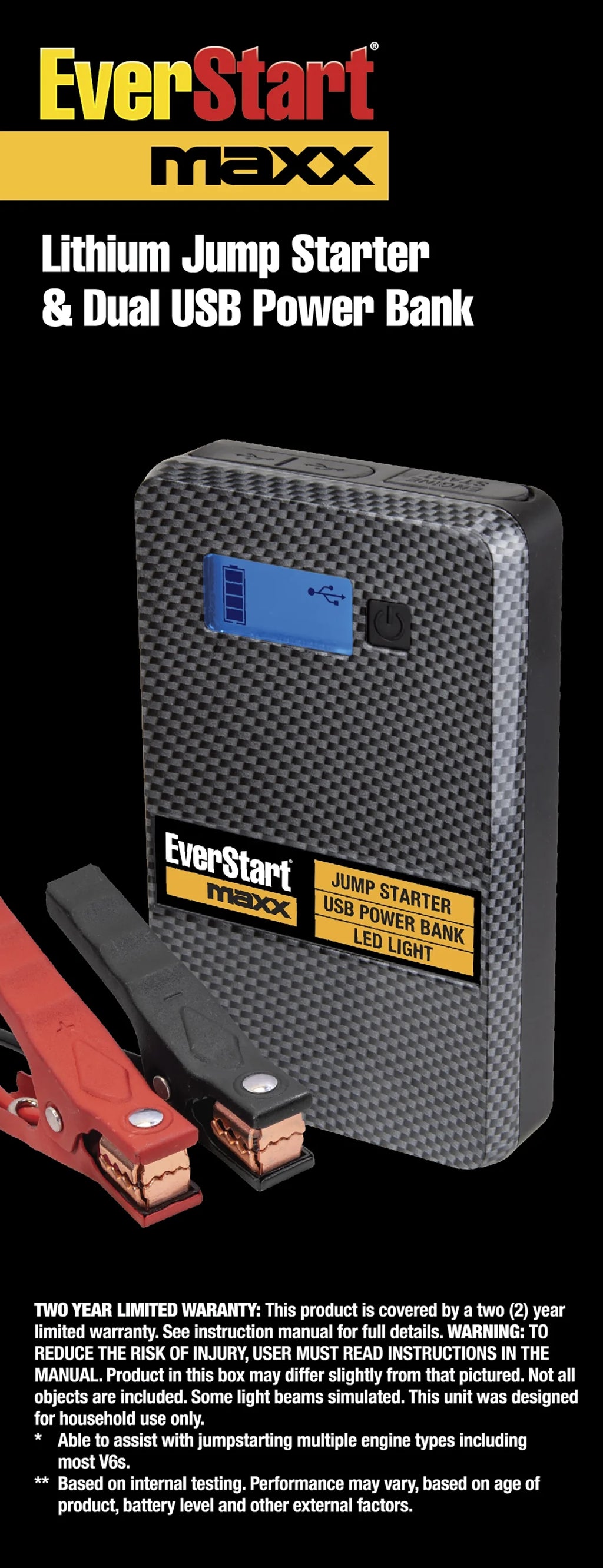 800 Amp 12 Volts Lithium Jump Starter with USB V267744