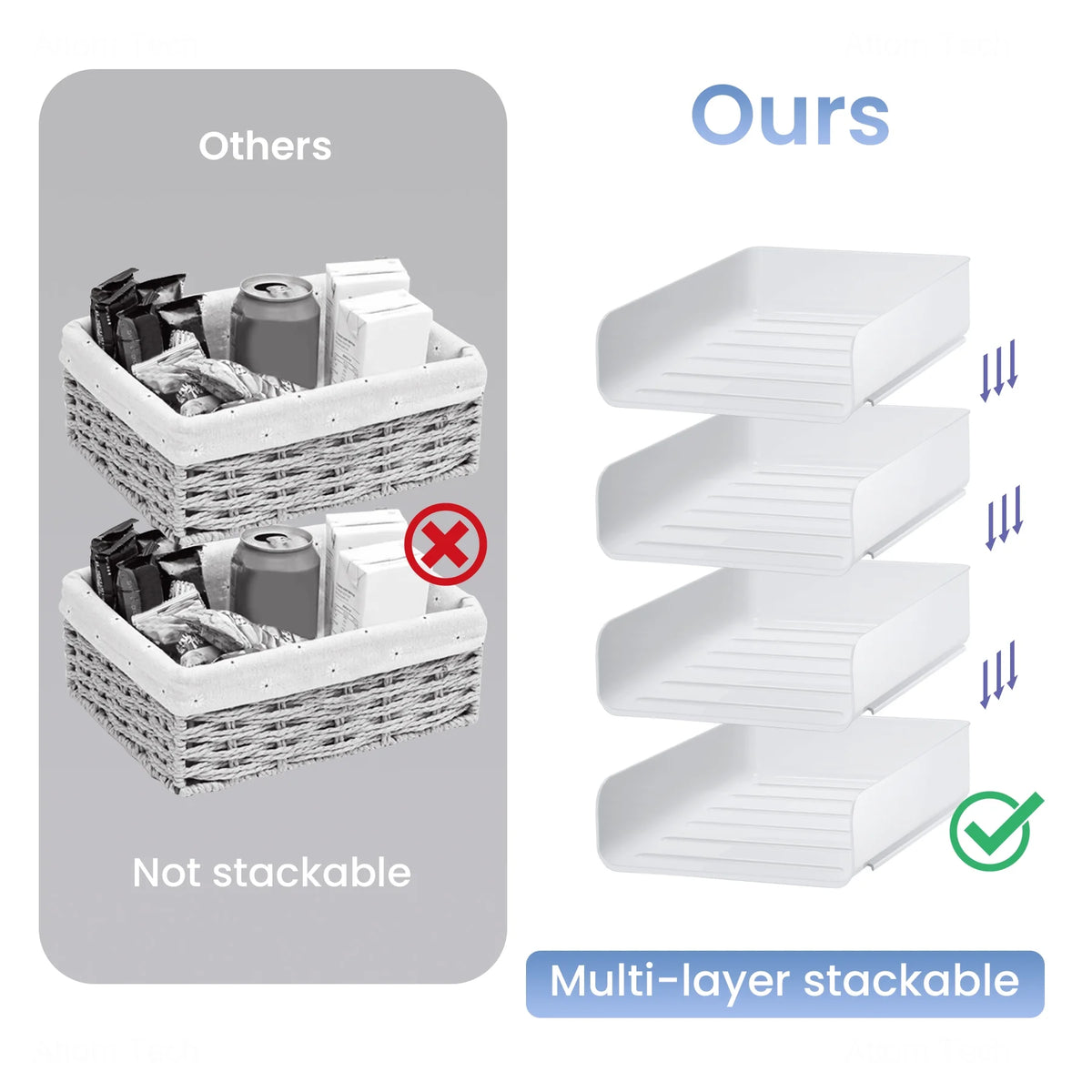 White Stackable Desk Letter Tray Set Z676