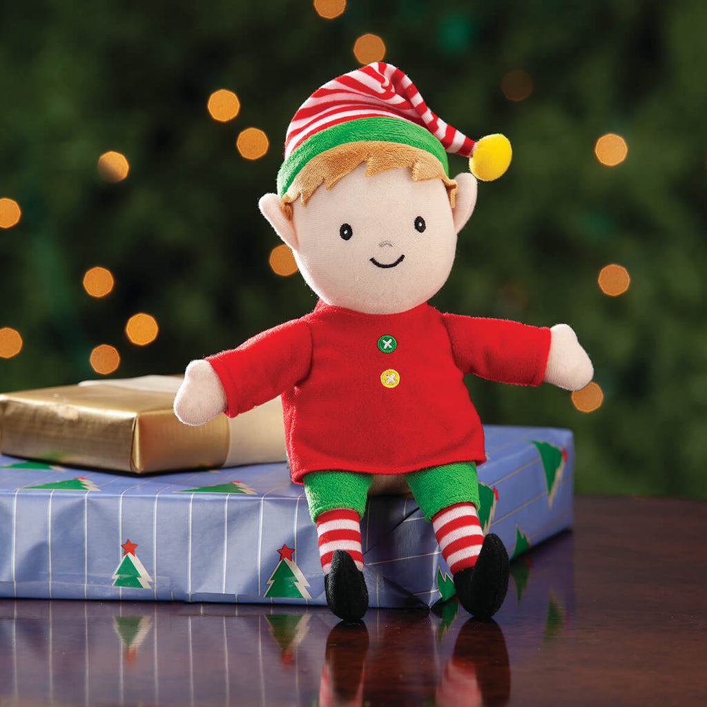 4" x 2" x 8" Brushed Tricot Elf Doll W569946